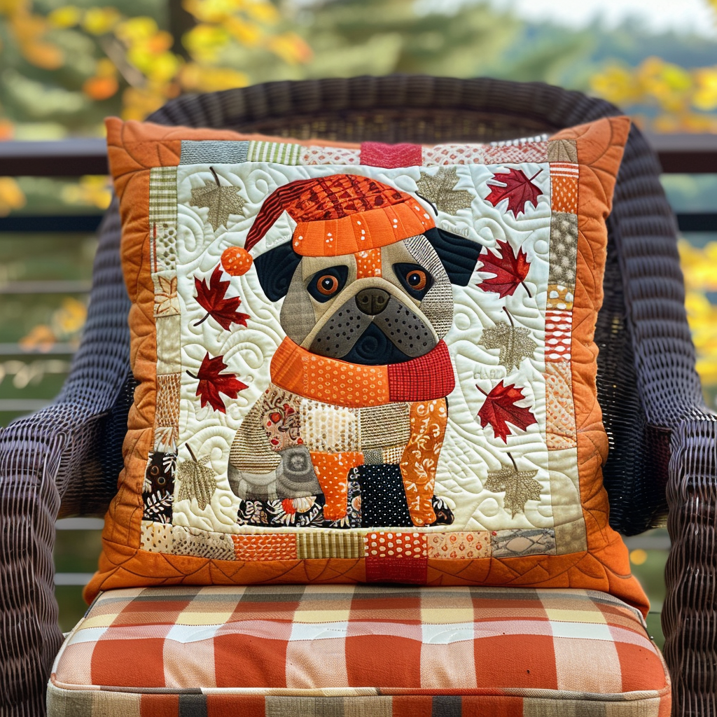 Adorable Baby Pugs Quilted Pillow Case Xmas Presents For Pug Lovers For Him Her