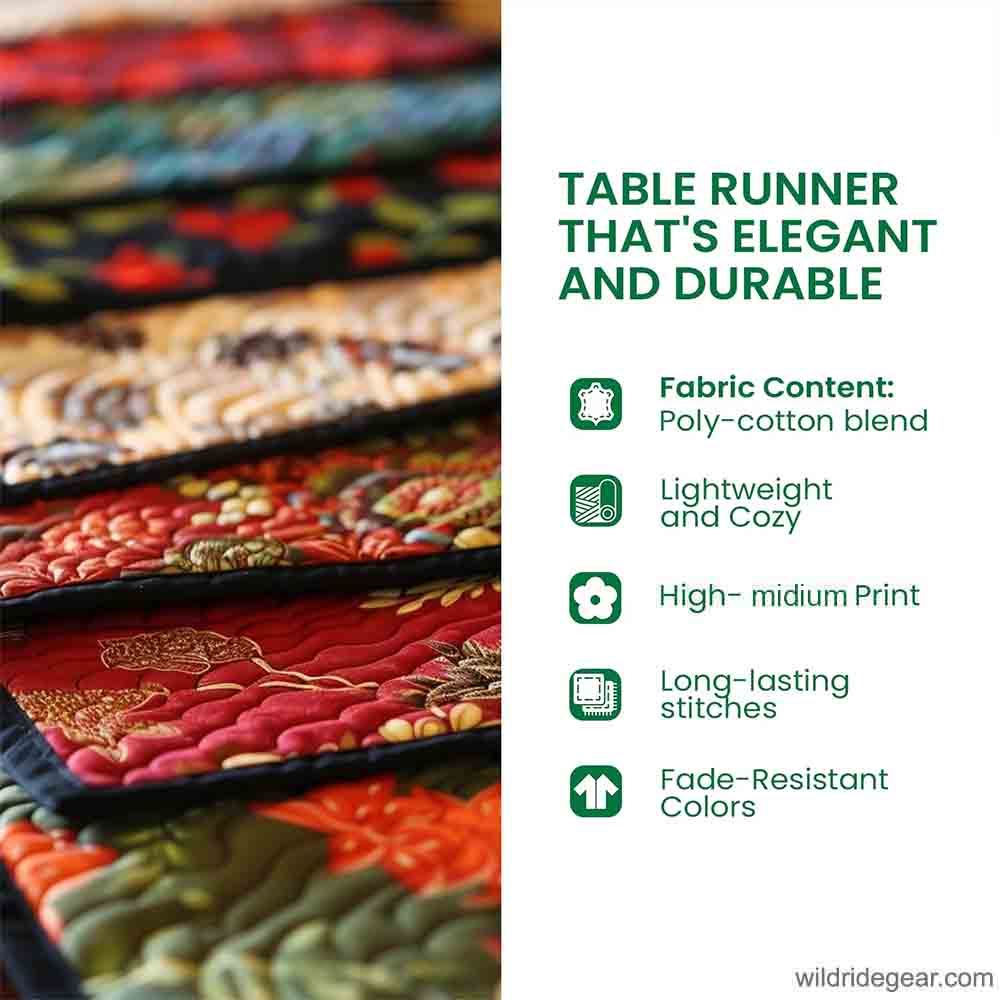 Adorable Baby Pugs Quilted Table Runner Decorations Christmas Gifts For Pug Lovers Onwers