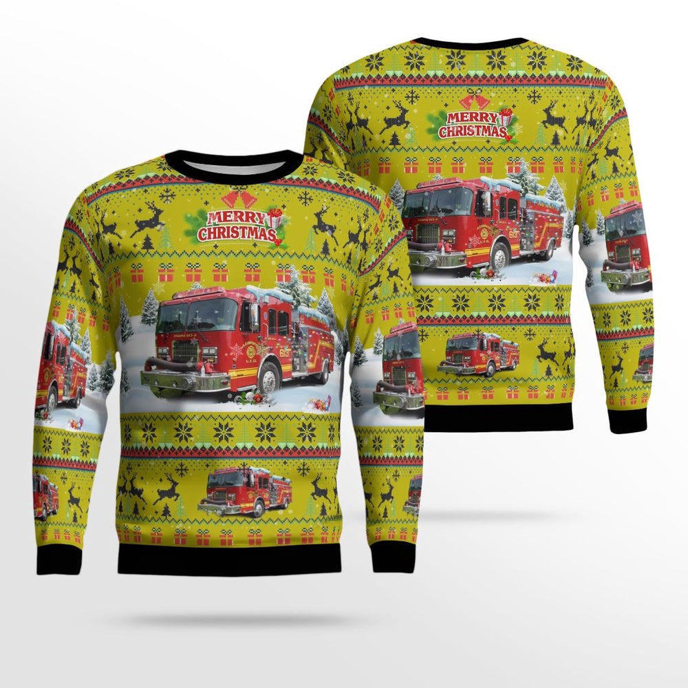 Addison Volunteer Fire Department Funny Ugly Christmas Sweater Funny Gifts for Friends