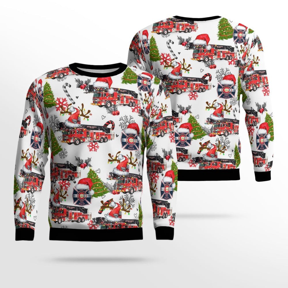 Adams County Fire Rescue Funny Ugly Christmas Sweater Funny Gifts for Friends