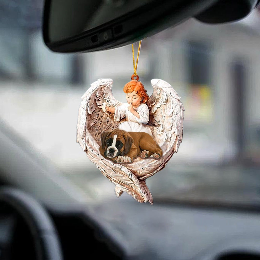 Acrylic 2 Side Hanging Ornament Angel Protect Boxer Sleeping Gifts For My Daughter