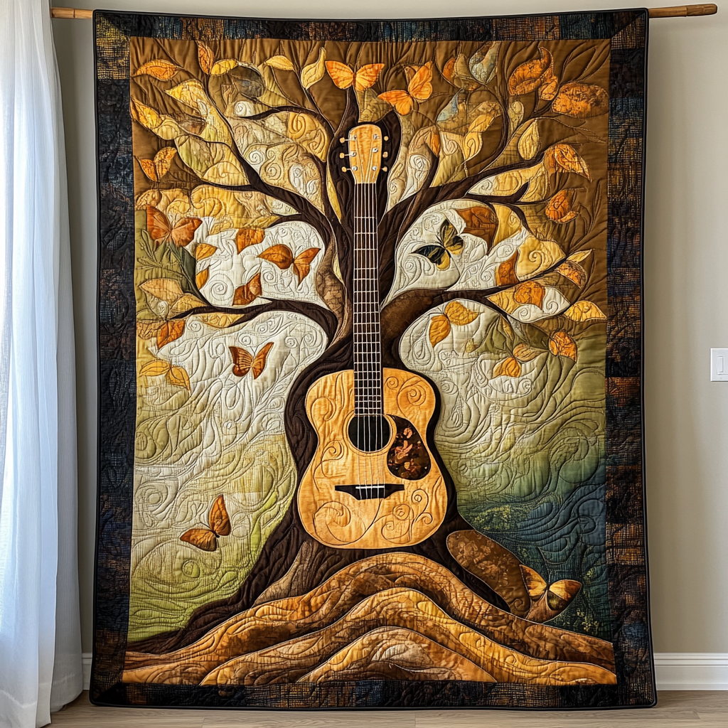 Acoustic Serenity Quilt Blanket Cute Cozy Blanket Special Gift For Father