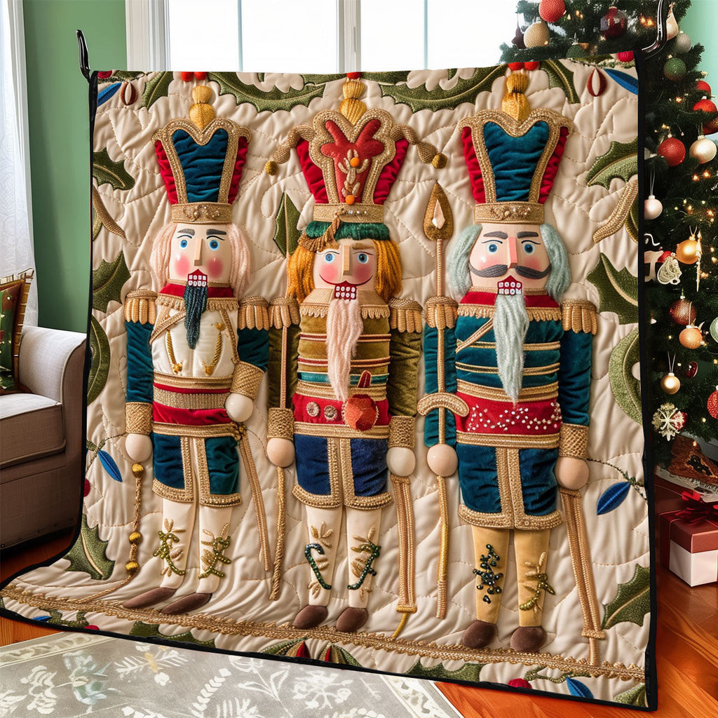 Adorable Animated Nutcrackers Quilt Blanket Christmas Gifts For Wife